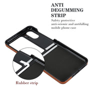 For OPPO Find N2 Flip V-shaped Folding Phone Case(Brown)