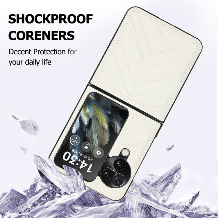 For OPPO Find N3 Flip V-shaped Folding Phone Case(White)