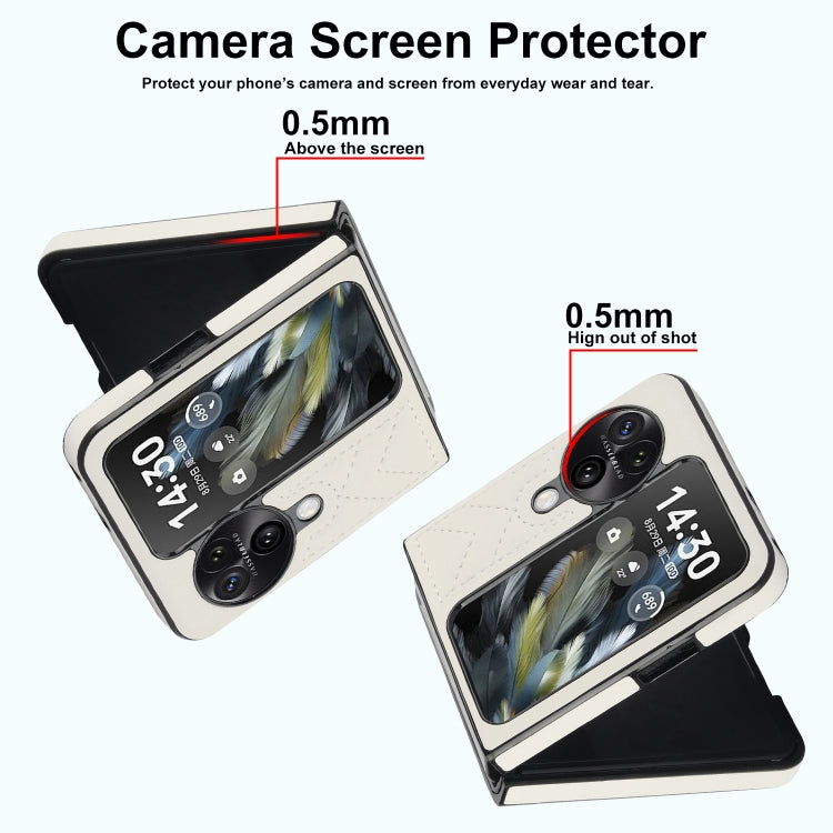 For OPPO Find N3 Flip V-shaped Folding Phone Case(White)