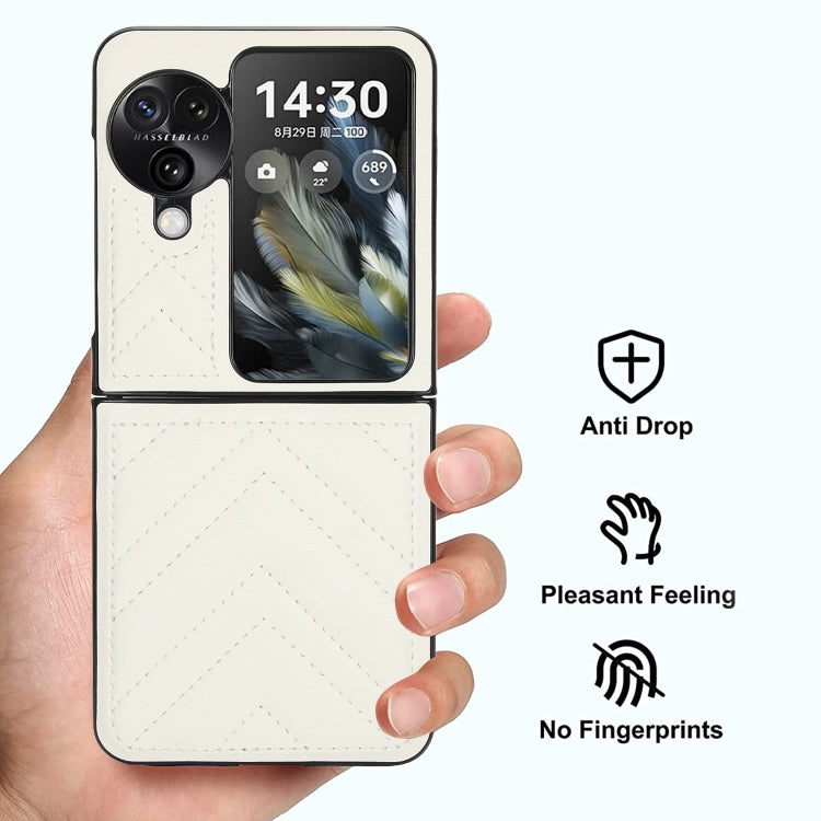 For OPPO Find N3 Flip V-shaped Folding Phone Case(White)