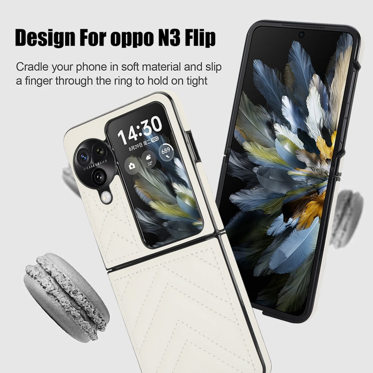 For OPPO Find N3 Flip V-shaped Folding Phone Case(White)