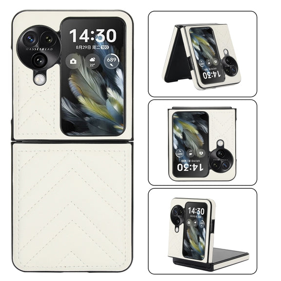 For OPPO Find N3 Flip V-shaped Folding Phone Case(White)
