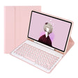 For Samsung Galaxy Tab S9 FE Candy Color TPU Round Keycap Bluetooth Keyboard Leather Case with Pen Slot(Pink) - Samsung Keyboard by PMC TechLife | Online Shopping South Africa | PMC TechLife