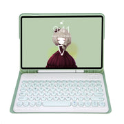 For Samsung Galaxy Tab S10 FE / S9 FE / S9 Candy Color TPU Round Keycap Bluetooth Keyboard Leather Case with Pen Slot(Light Green)