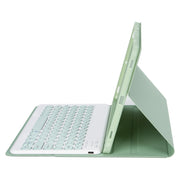For Samsung Galaxy Tab S10 FE / S9 FE / S9 Candy Color TPU Round Keycap Bluetooth Keyboard Leather Case with Pen Slot(Light Green)