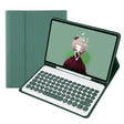 For Samsung Galaxy Tab S9 FE Candy Color TPU Round Keycap Bluetooth Keyboard Leather Case with Pen Slot(Dark Green) - Samsung Keyboard by PMC TechLife | Online Shopping South Africa | PMC TechLife