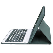 For Samsung Galaxy Tab S9 FE Candy Color TPU Round Keycap Bluetooth Keyboard Leather Case with Pen Slot(Dark Green)