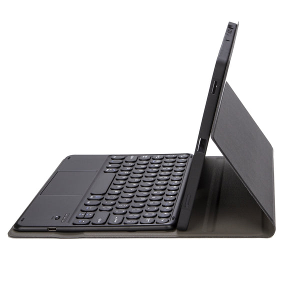 For Samsung Galaxy Tab S9 FE Candy Color TPU Round Keycap Touch Bluetooth Keyboard Leather Case(Black)