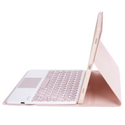 For Samsung Galaxy Tab S9 FE Candy Color TPU Round Keycap Touch Bluetooth Keyboard Leather Case(Pink)