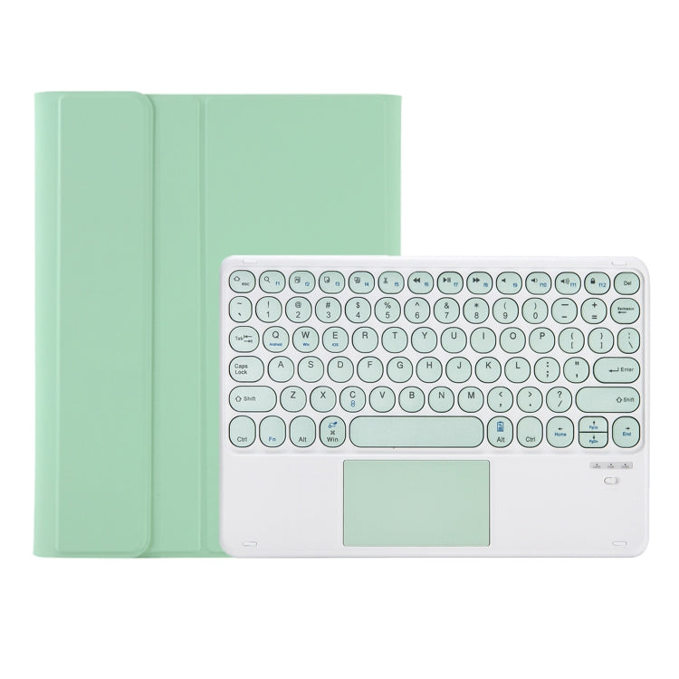 For Samsung Galaxy Tab S9 FE Candy Color TPU Round Keycap Touch Bluetooth Keyboard Leather Case(Light Green)