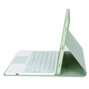 For Samsung Galaxy Tab S9 FE Candy Color TPU Round Keycap Touch Bluetooth Keyboard Leather Case(Light Green)