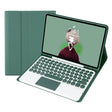 For Samsung Galaxy Tab S9 FE Candy Color TPU Round Keycap Touch Bluetooth Keyboard Leather Case(Dark Green) - Samsung Keyboard by PMC TechLife | Online Shopping South Africa | PMC TechLife