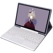 For Samsung Galaxy Tab S9 FE Candy Color TPU Round Keycap Touch Bluetooth Keyboard Leather Case(Purple)