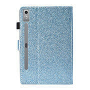 For Lenovo Tab P12 2023 / TB370FU Varnish Glitter Powder Smart Leather Tablet Case(Blue)