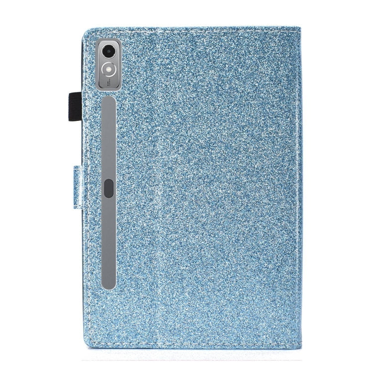 For Lenovo Tab P12 2023 / TB370FU Varnish Glitter Powder Smart Leather Tablet Case(Blue)