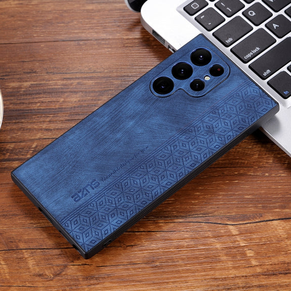 For Samsung Galaxy S24 Ultra 5G AZNS 3D Embossed Skin Feel Phone Case(Sapphire Blue)