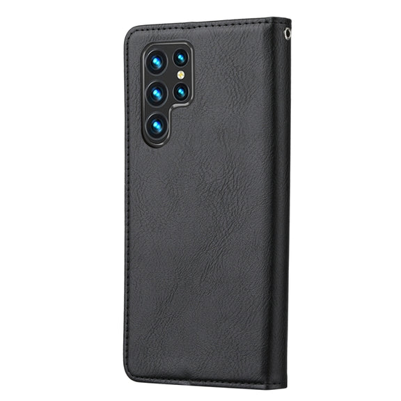 For Samsung Galaxy S25 Ultra 5G Knead Skin Texture Flip Leather Phone Case(Black)