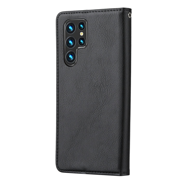 For Samsung Galaxy S25 Ultra 5G Knead Skin Texture Flip Leather Phone Case(Black)