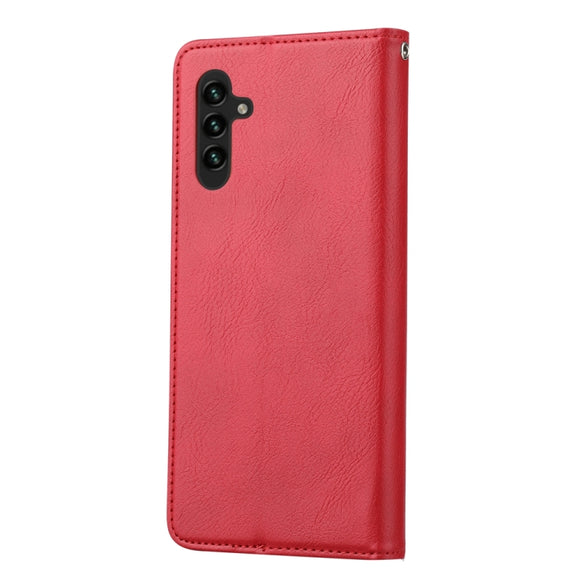 For Samsung Galaxy S25+ 5G Knead Skin Texture Flip Leather Phone Case(Red)