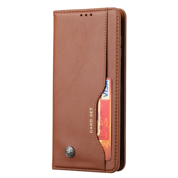 For Samsung Galaxy S25+ 5G Knead Skin Texture Flip Leather Phone Case(Brown)