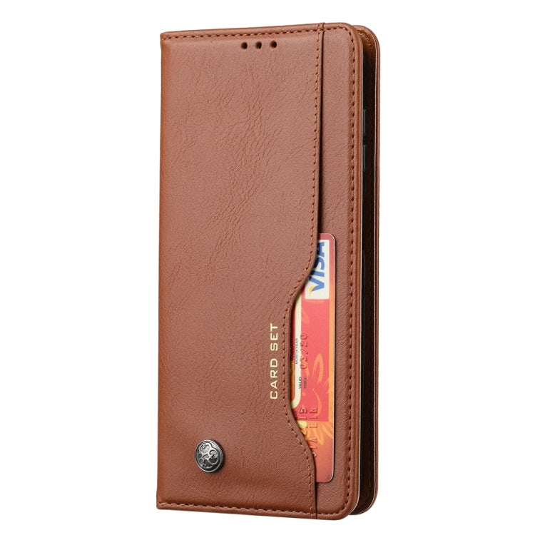 For Samsung Galaxy S25+ 5G Knead Skin Texture Flip Leather Phone Case(Brown)