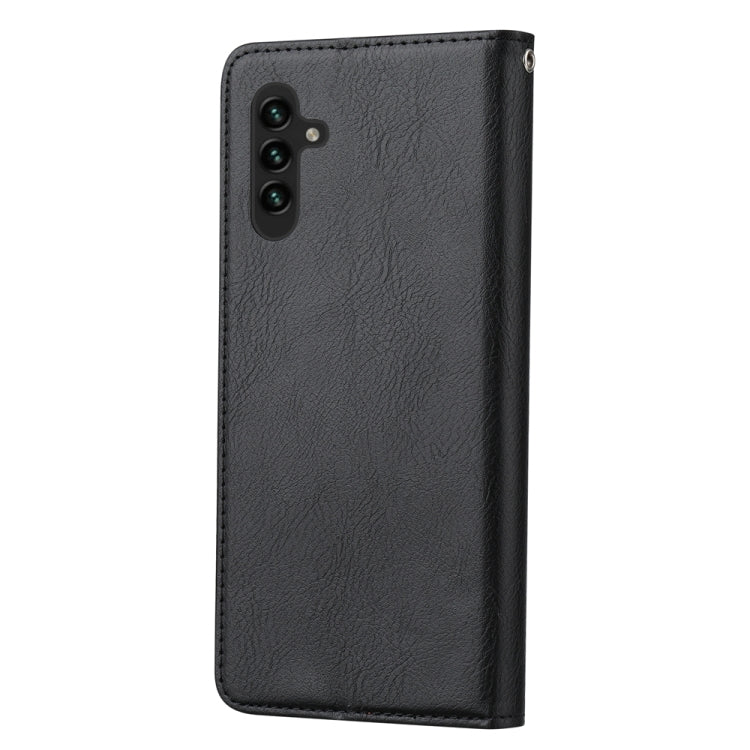 For Samsung Galaxy S25 5G Knead Skin Texture Flip Leather Phone Case(Black)