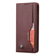For Samsung Galaxy S25 5G Knead Skin Texture Flip Leather Phone Case(Wine Red)