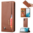 For Samsung Galaxy S25 5G Knead Skin Texture Flip Leather Phone Case(Brown) - Galaxy S25 5G Cases by PMC Jewellery | Online Shopping South Africa | PMC Jewellery | Buy Now Pay Later Mobicred