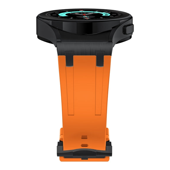 For Samsung Galaxy watch 4 / 5 / 6 AP Series Liquid Silicone Watch Band(Black Orange)