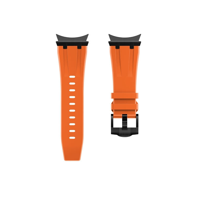For Samsung Galaxy watch 4 / 5 / 6 AP Series Liquid Silicone Watch Band(Black Orange)