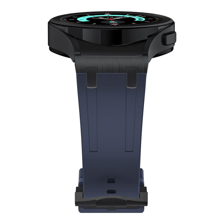 For Samsung Galaxy Watch 4 / 5 / 6 AP Series Liquid Silicone Watch Band(Black Blue)