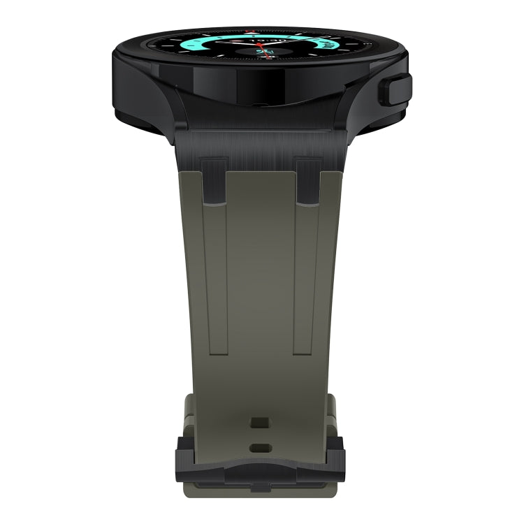For Samsung Galaxy watch 4 / 5 / 6 AP Series Liquid Silicone Watch Band(Black Green)