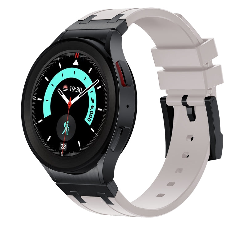 For Samsung Galaxy watch 4 / 5 / 6 AP Series Liquid Silicone Watch Band(Black Starlight)