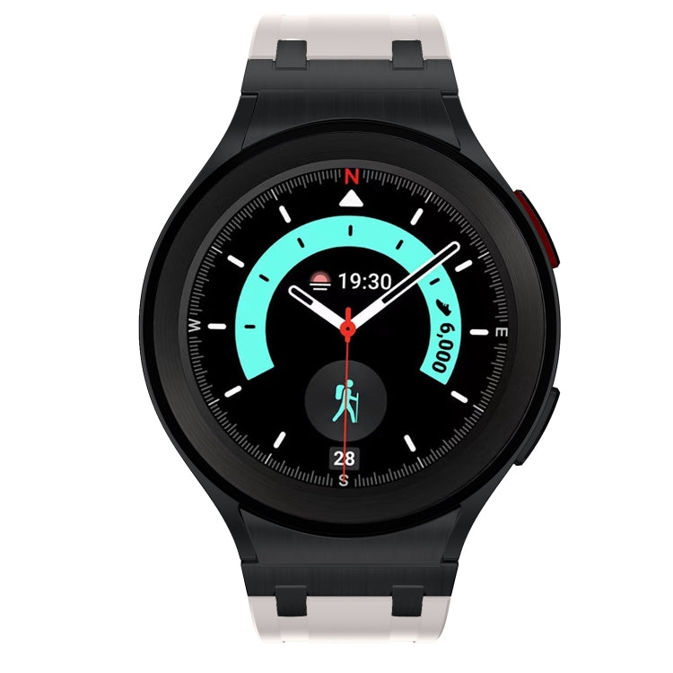 For Samsung Galaxy watch 4 / 5 / 6 AP Series Liquid Silicone Watch Band(Black Starlight)