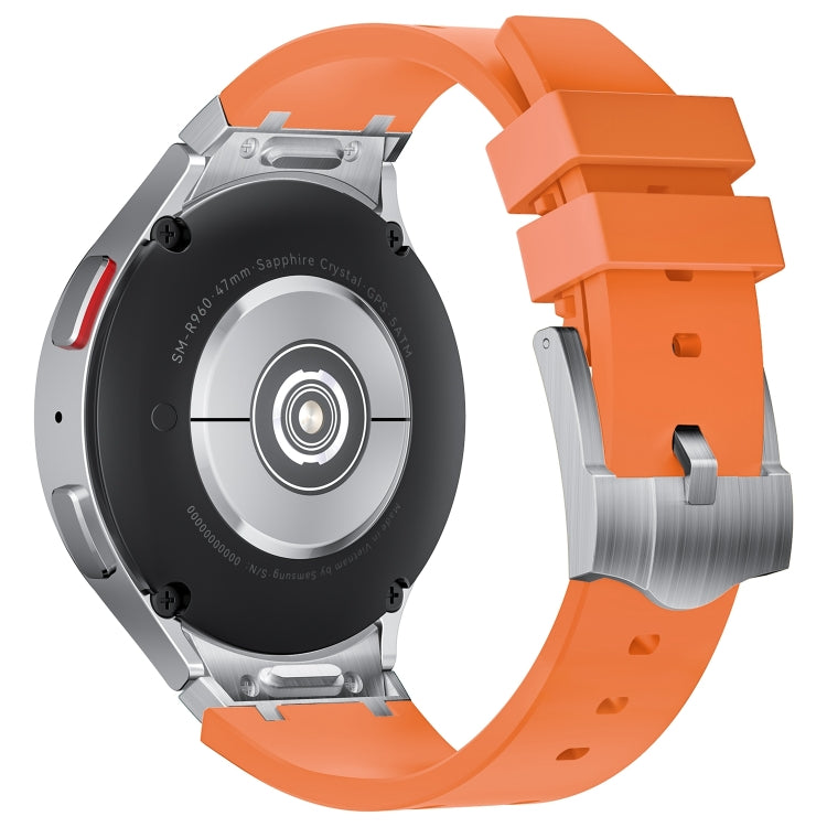 For Samsung Galaxy watch 4 / 5 / 6 AP Series Liquid Silicone Watch Band(Silver Orange)