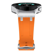 For Samsung Galaxy watch 4 / 5 / 6 AP Series Liquid Silicone Watch Band(Silver Orange)