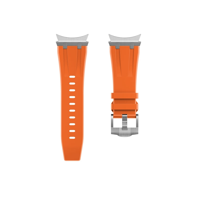 For Samsung Galaxy watch 4 / 5 / 6 AP Series Liquid Silicone Watch Band(Silver Orange)