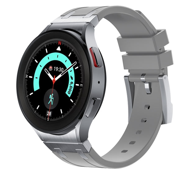 For Samsung Galaxy watch 4 / 5 / 6 AP Series Liquid Silicone Watch Band(Silver Grey)