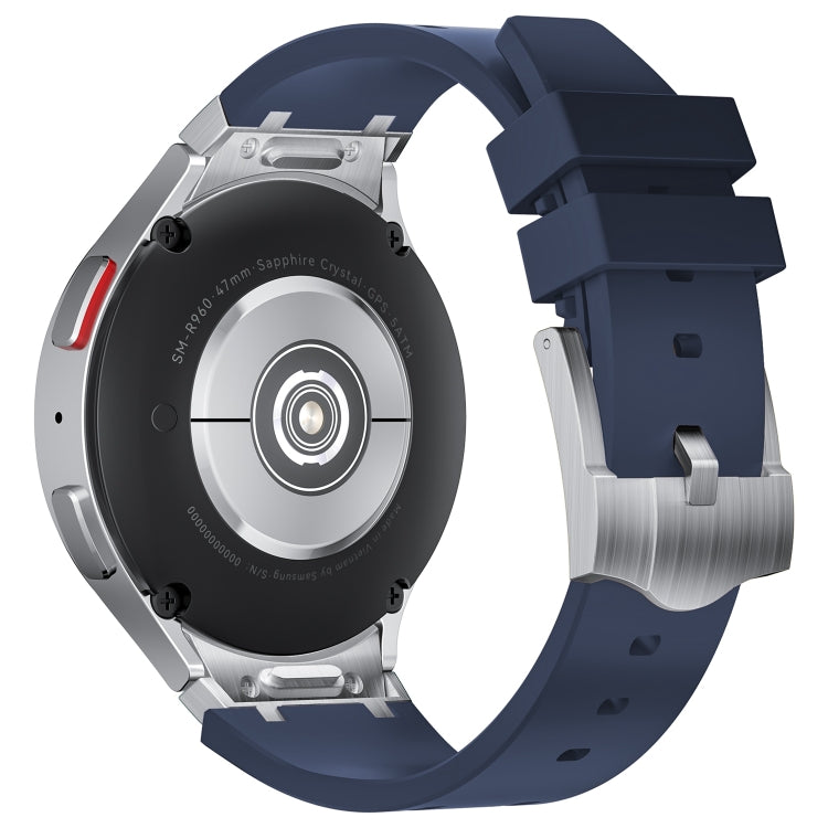 For Samsung Galaxy watch 4 / 5 / 6 AP Series Liquid Silicone Watch Band(Silver Blue)