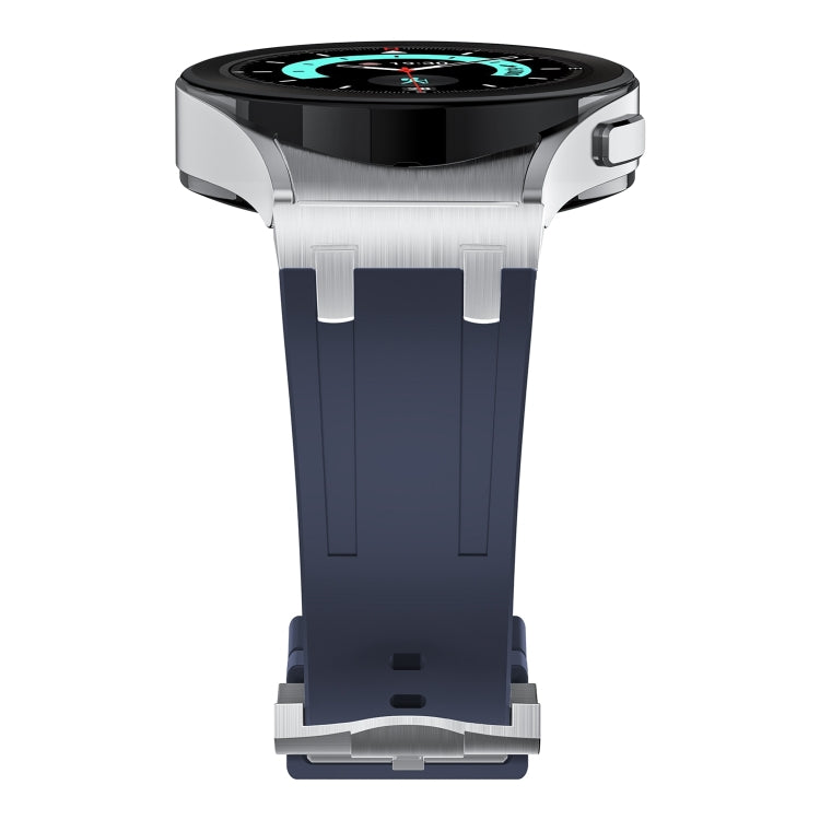 For Samsung Galaxy watch 4 / 5 / 6 AP Series Liquid Silicone Watch Band(Silver Blue)