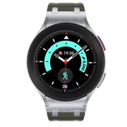 For Samsung Galaxy watch 4 / 5 / 6 AP Series Liquid Silicone Watch Band(Silver Green)