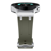 For Samsung Galaxy watch 4 / 5 / 6 AP Series Liquid Silicone Watch Band(Silver Green)