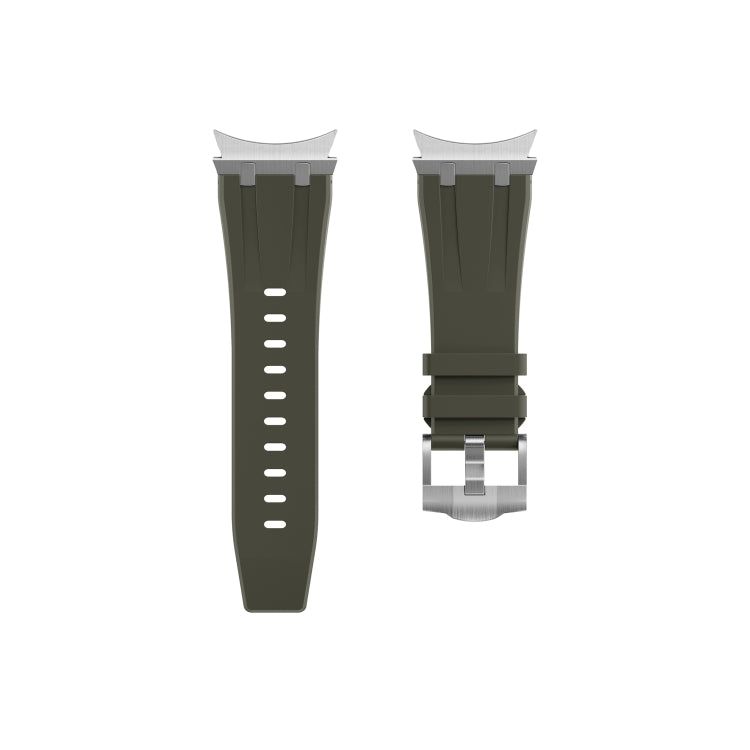 For Samsung Galaxy watch 4 / 5 / 6 AP Series Liquid Silicone Watch Band(Silver Green)