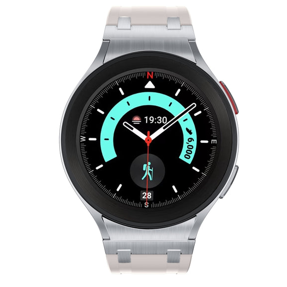 For Samsung Galaxy watch 4 / 5 / 6 AP Series Liquid Silicone Watch Band(Silver Starlight)