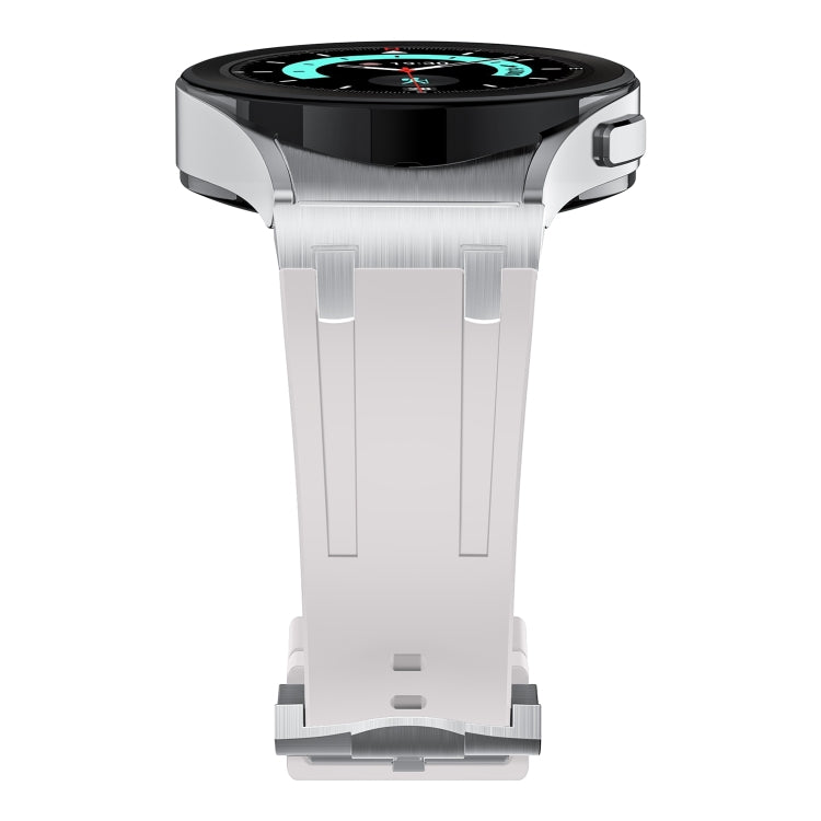 For Samsung Galaxy watch 4 / 5 / 6 AP Series Liquid Silicone Watch Band(Silver Starlight)