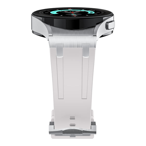 For Samsung Galaxy watch 4 / 5 / 6 AP Series Liquid Silicone Watch Band(Silver Starlight)