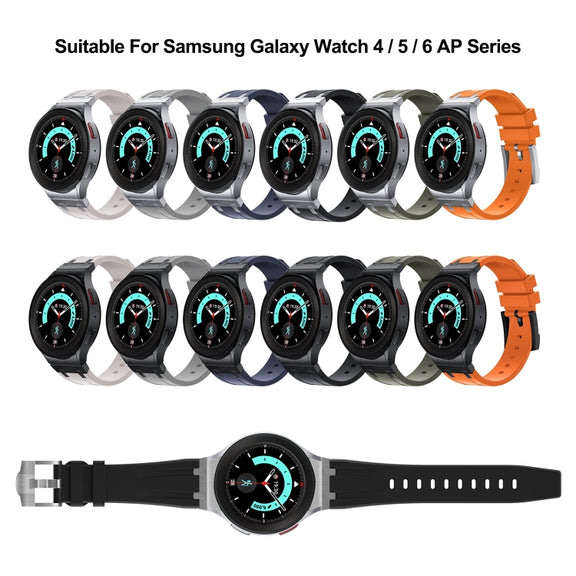 For Samsung Galaxy Watch 4 / 5 / 6 AP Series Liquid Silicone Watch Band(Black)
