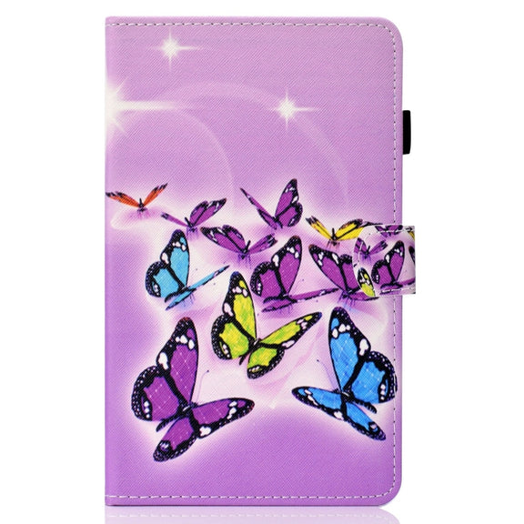 For Lenovo Tab P12 2023 / TB370FU Coloured Drawing Stitching Smart Leather Tablet Case(Butterfly)