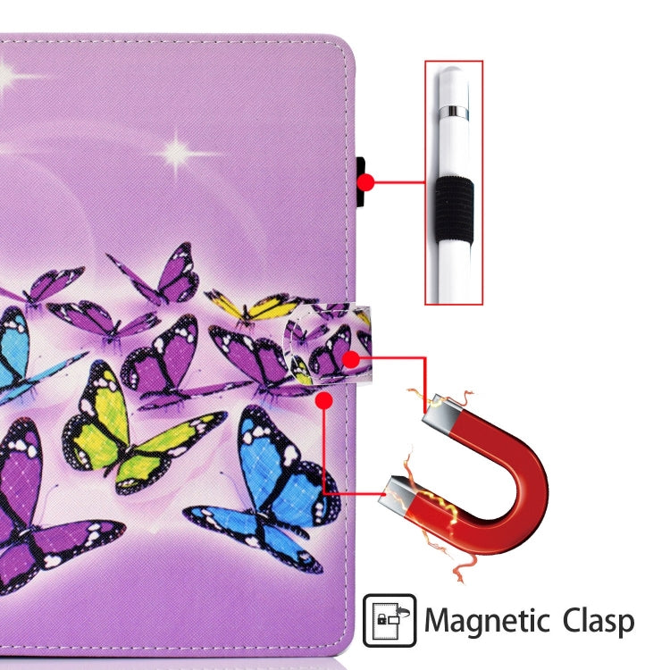 For Lenovo Tab P12 2023 / TB370FU Coloured Drawing Stitching Smart Leather Tablet Case(Butterfly)