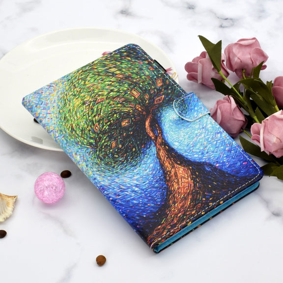 For Lenovo Tab P12 2023 / TB370FU Coloured Drawing Stitching Smart Leather Tablet Case(Abstract Tree)